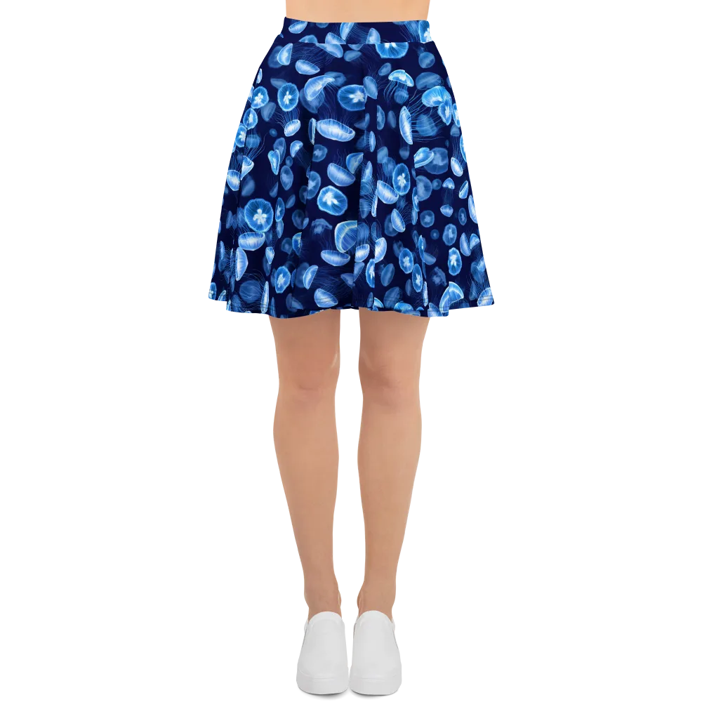 Moonlit Medusae on Skater Skirt — Front