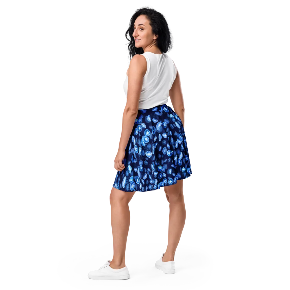 Moonlit Medusae on Skater Skirt — Back