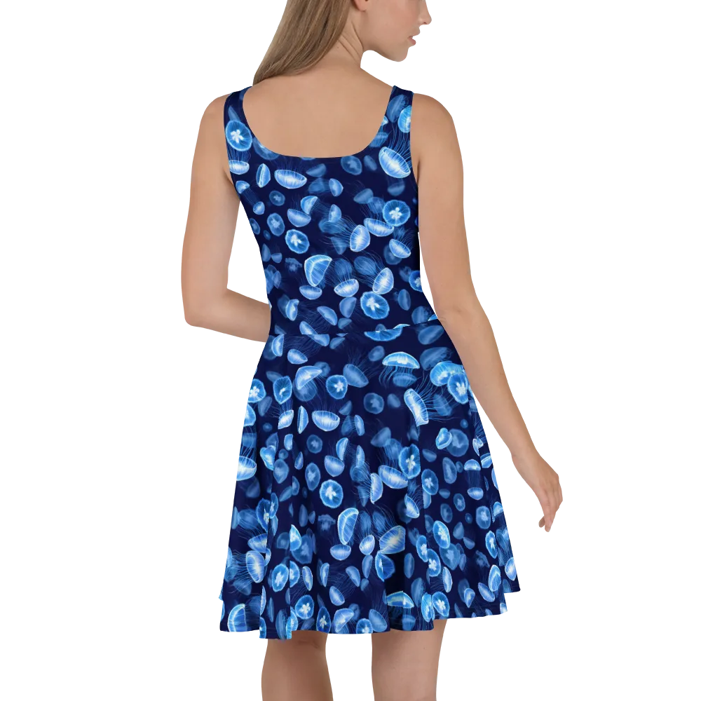 Moonlit Medusae on Skater Dress — Back