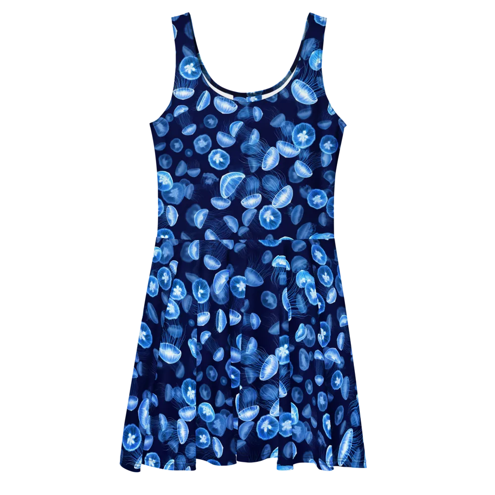 Moonlit Medusae on Skater Dress — Front