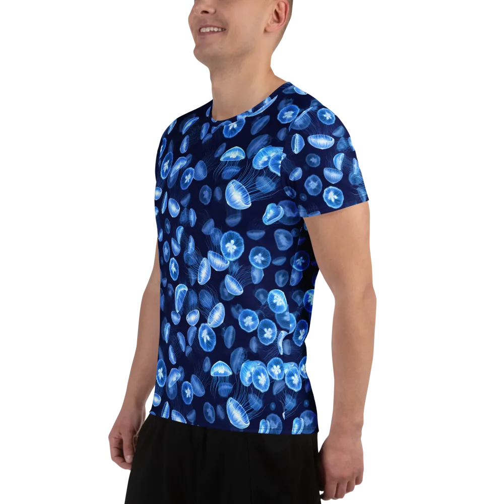 Moonlit Medusae on Men's Athletic T-Shirt — Left