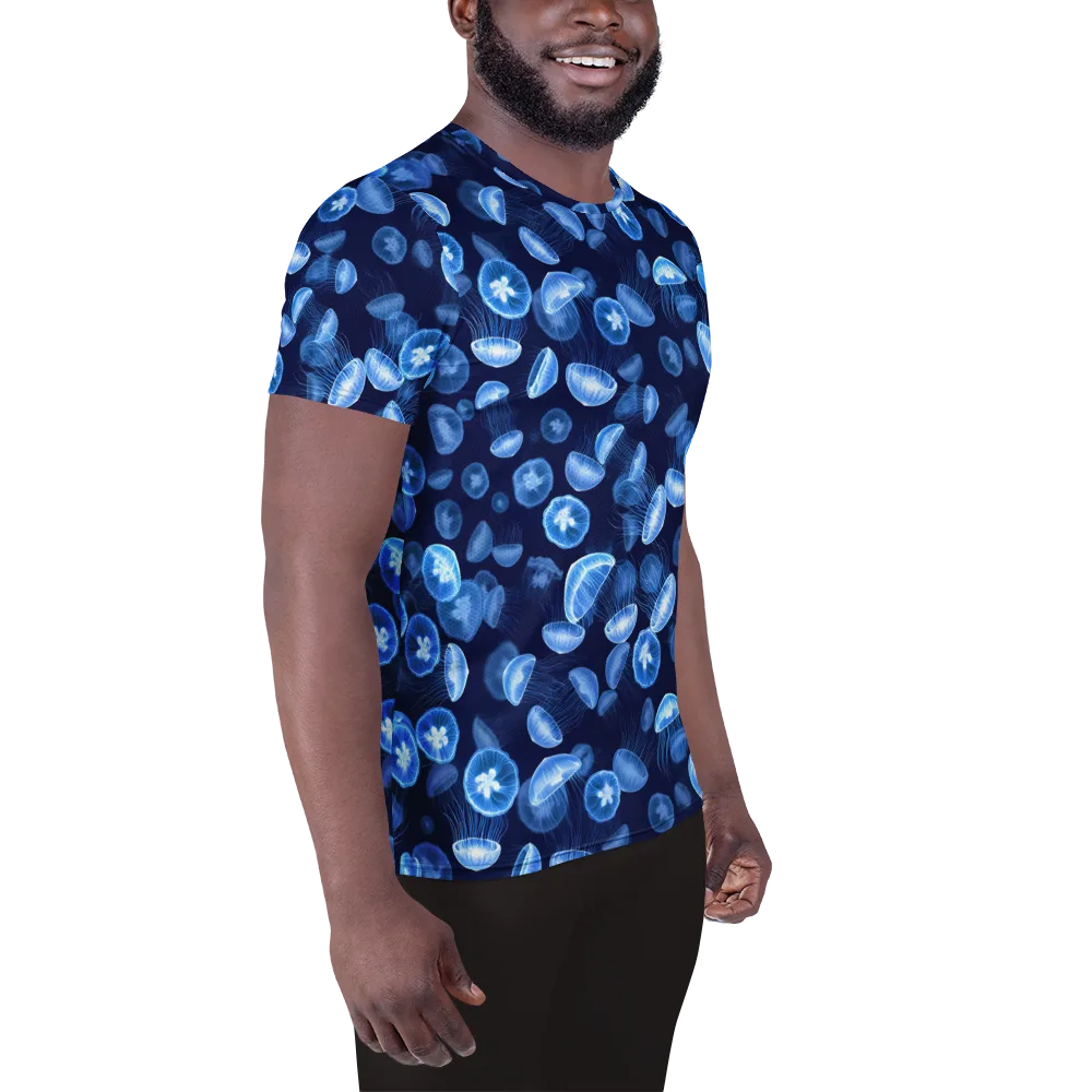 Moonlit Medusae on Men's Athletic T-Shirt — Right