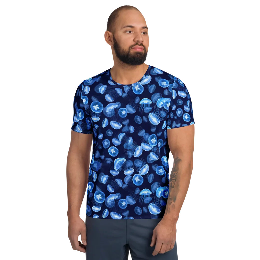 Moonlit Medusae on Men's Athletic T-Shirt — Front