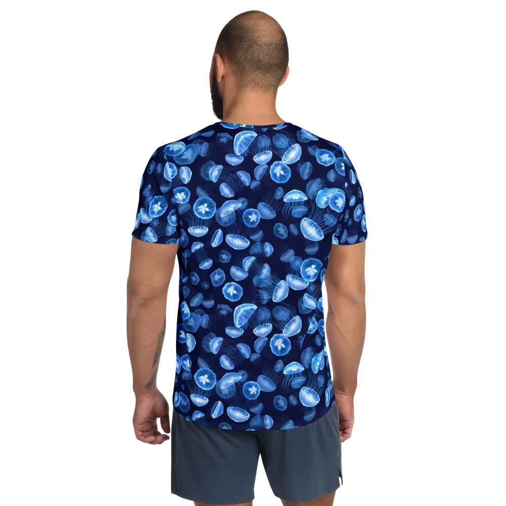 Moonlit Medusae on Men's Athletic T-Shirt — Back