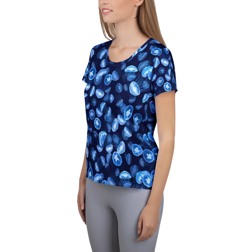 Moonlit Medusae on Women's Athletic T-Shirt — Left