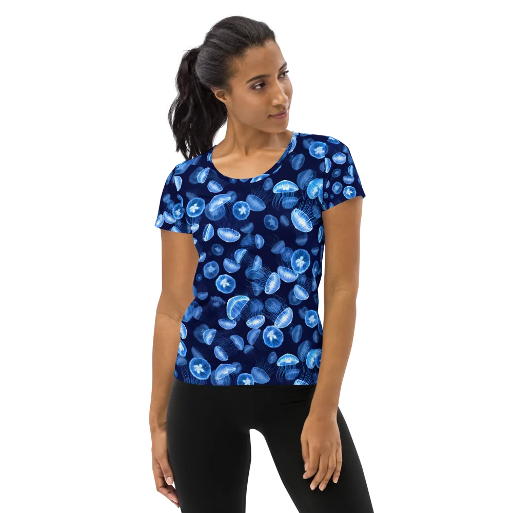 Moonlit Medusae on Women's Athletic T-Shirt — Front