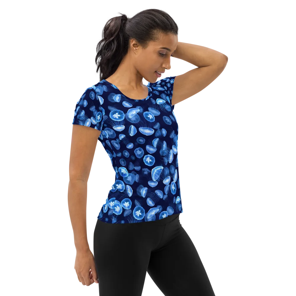Moonlit Medusae on Women's Athletic T-Shirt — Right