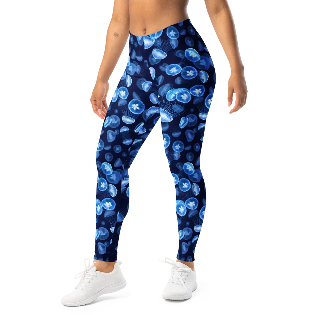Moonlit Medusae on Leggings — Left Front