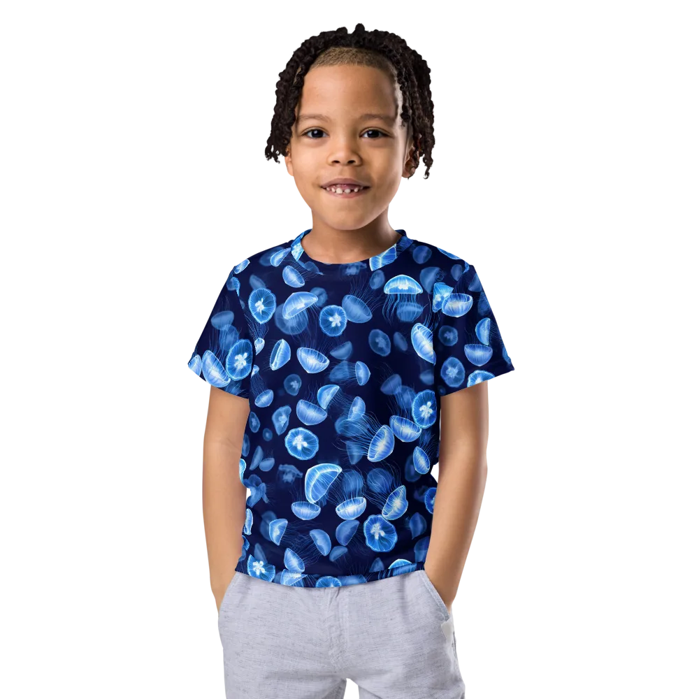 Moonlit Medusae on Kids Crew Neck T-Shirt — Front