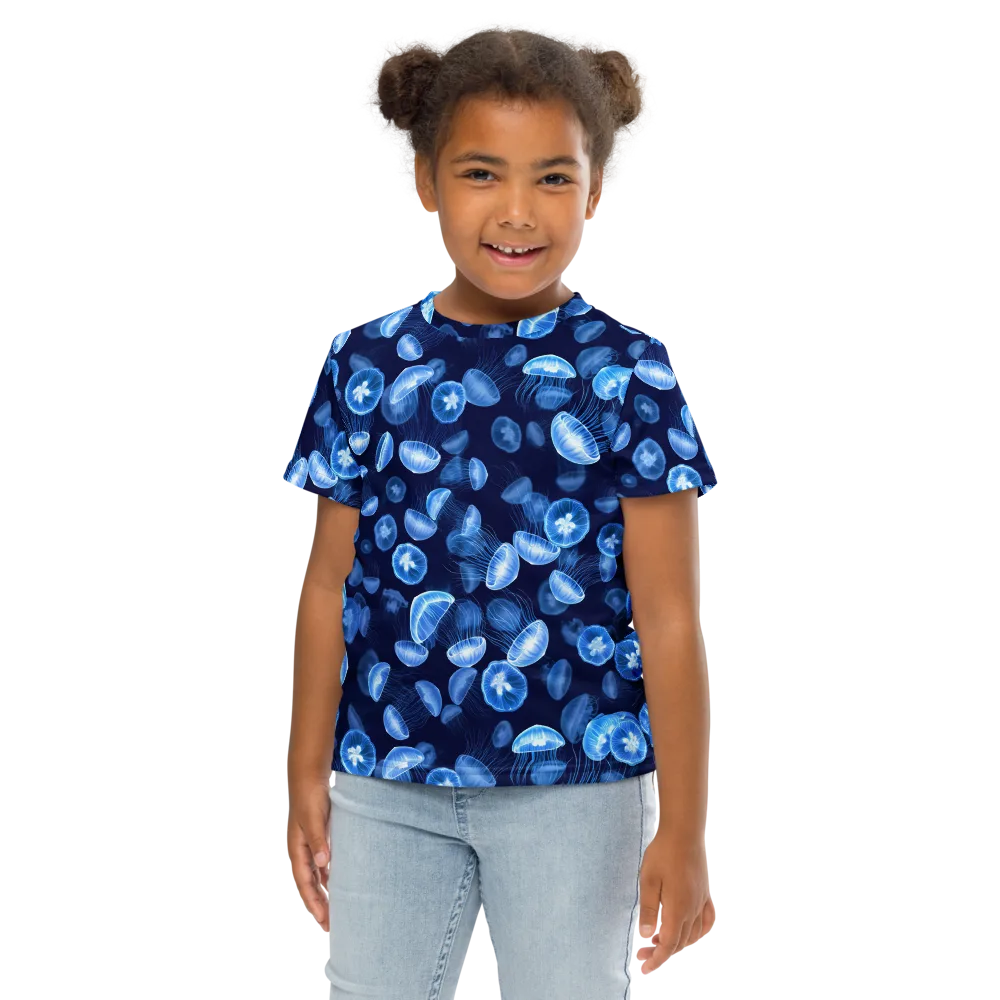 Moonlit Medusae on Kids Crew Neck T-Shirt — Front