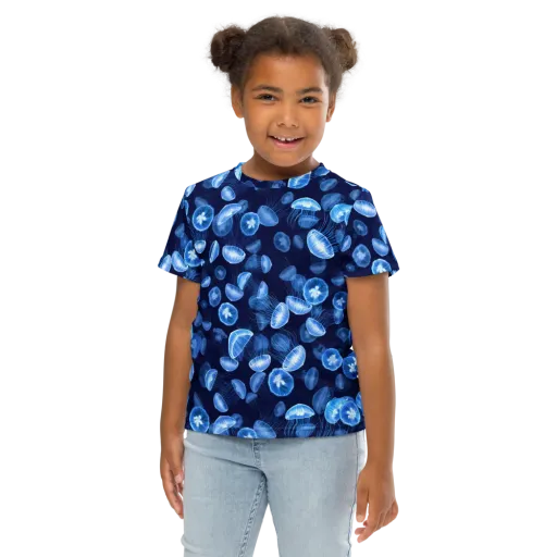 Moonlit Medusae on a Kids Crew Neck T-Shirt