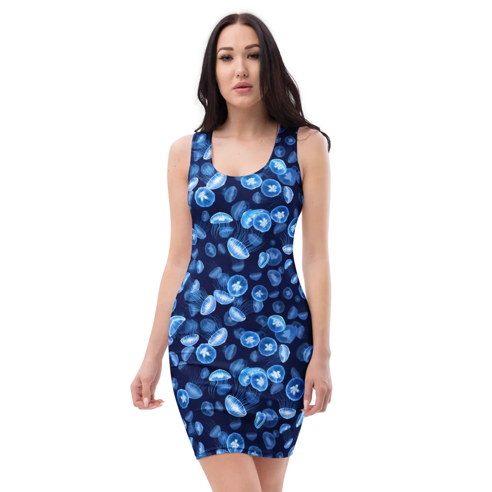 Moonlit Medusae on Bodycon Dress — Front