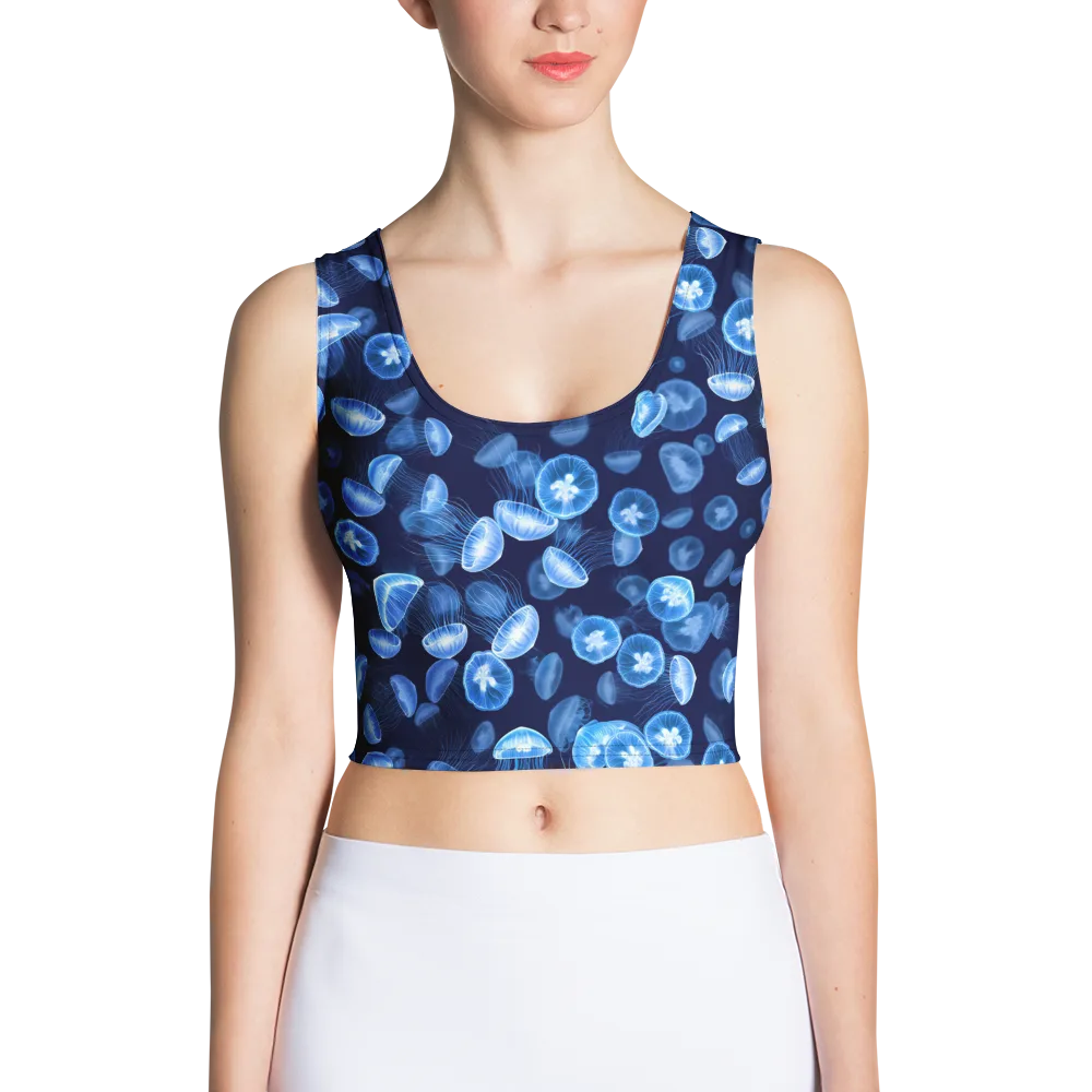 Moonlit Medusae on Crop Top — Front