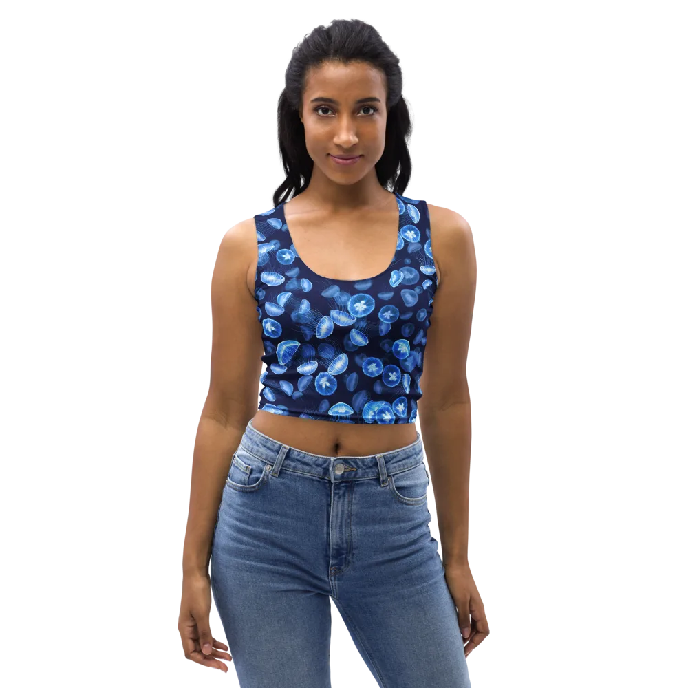 Moonlit Medusae on Crop Top — Front