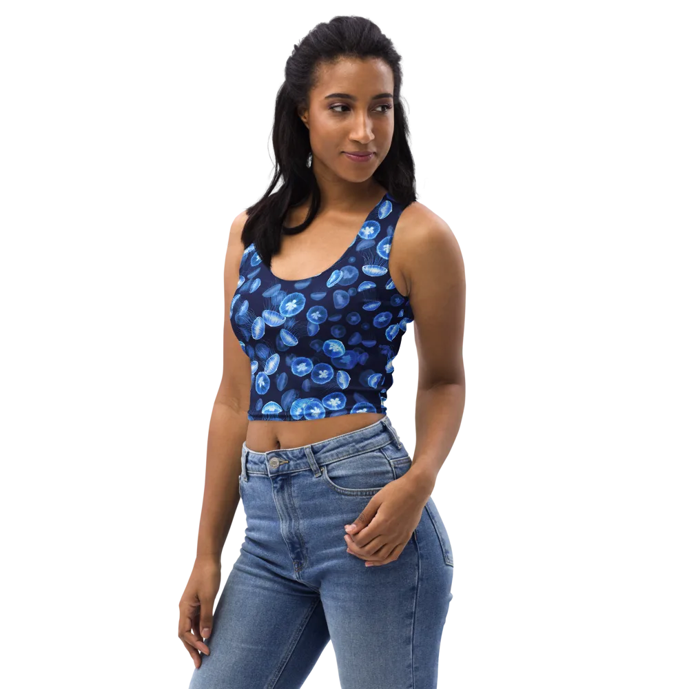 Moonlit Medusae on Crop Top — Left Front
