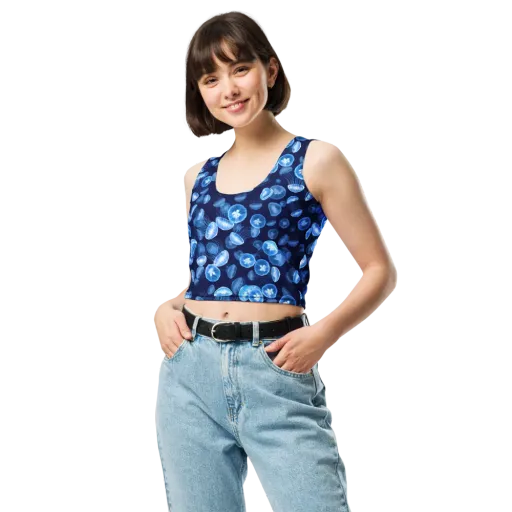 Moonlit Medusae on a Crop Top
