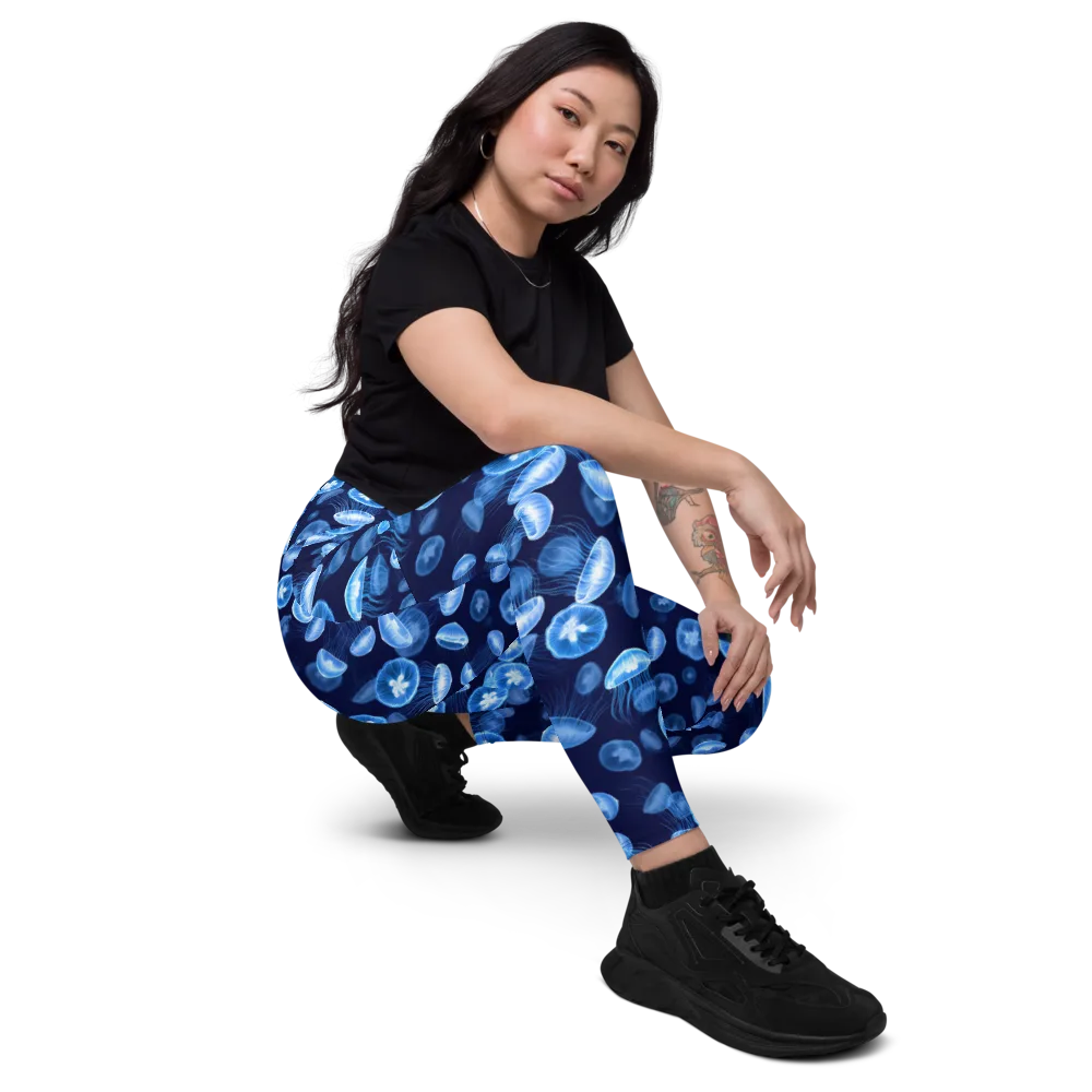 Moonlit Medusae on Leggings with Pockets — Right Front