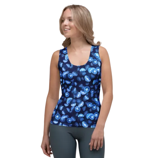 Moonlit Medusae on a Women's Tank Top