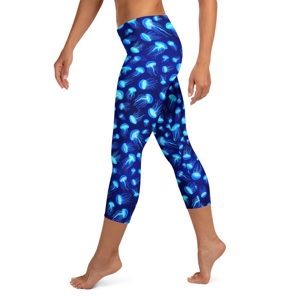 Electric Drift on Capri Leggings — Left