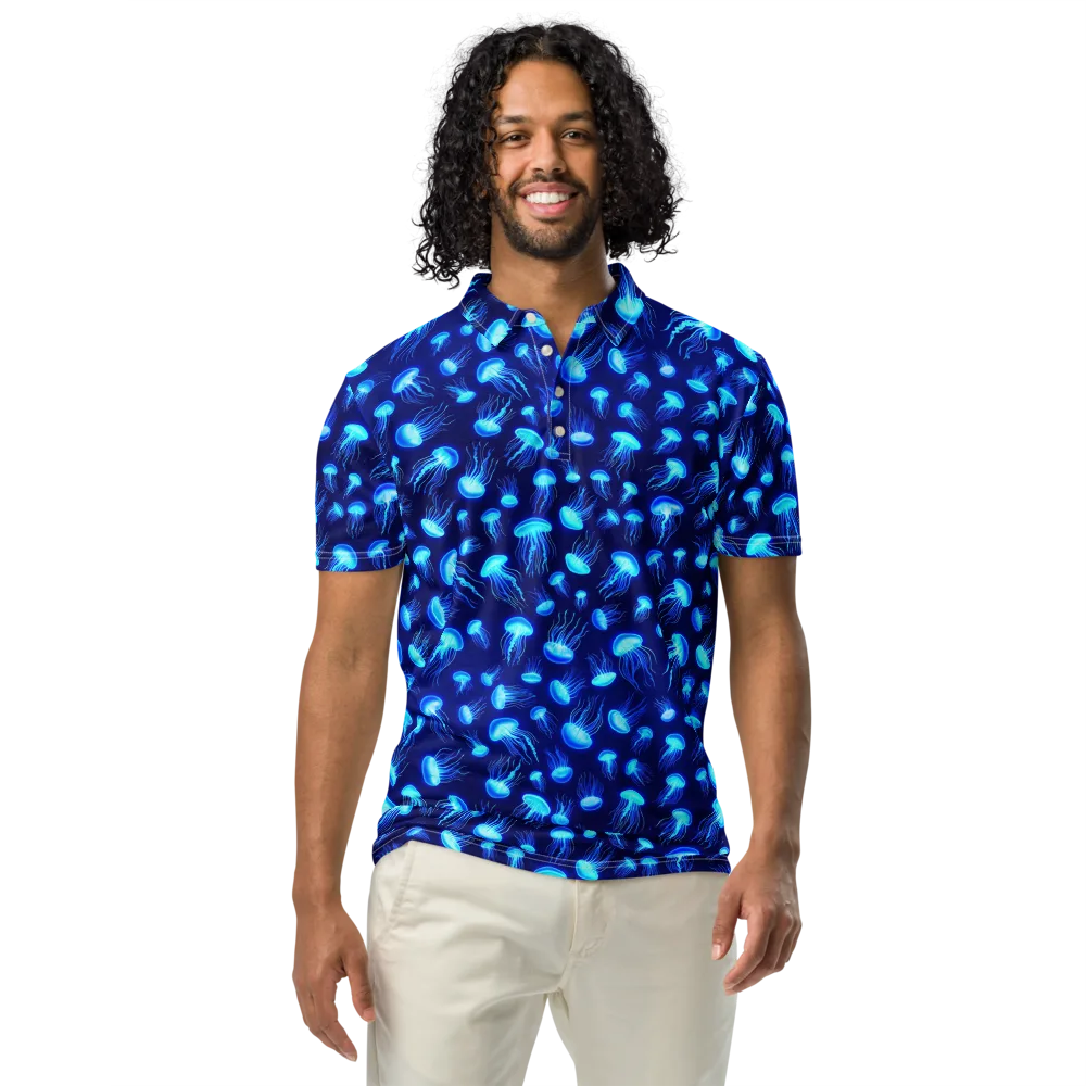 Electric Drift on Men's Slim Fit Polo Shirt — Front