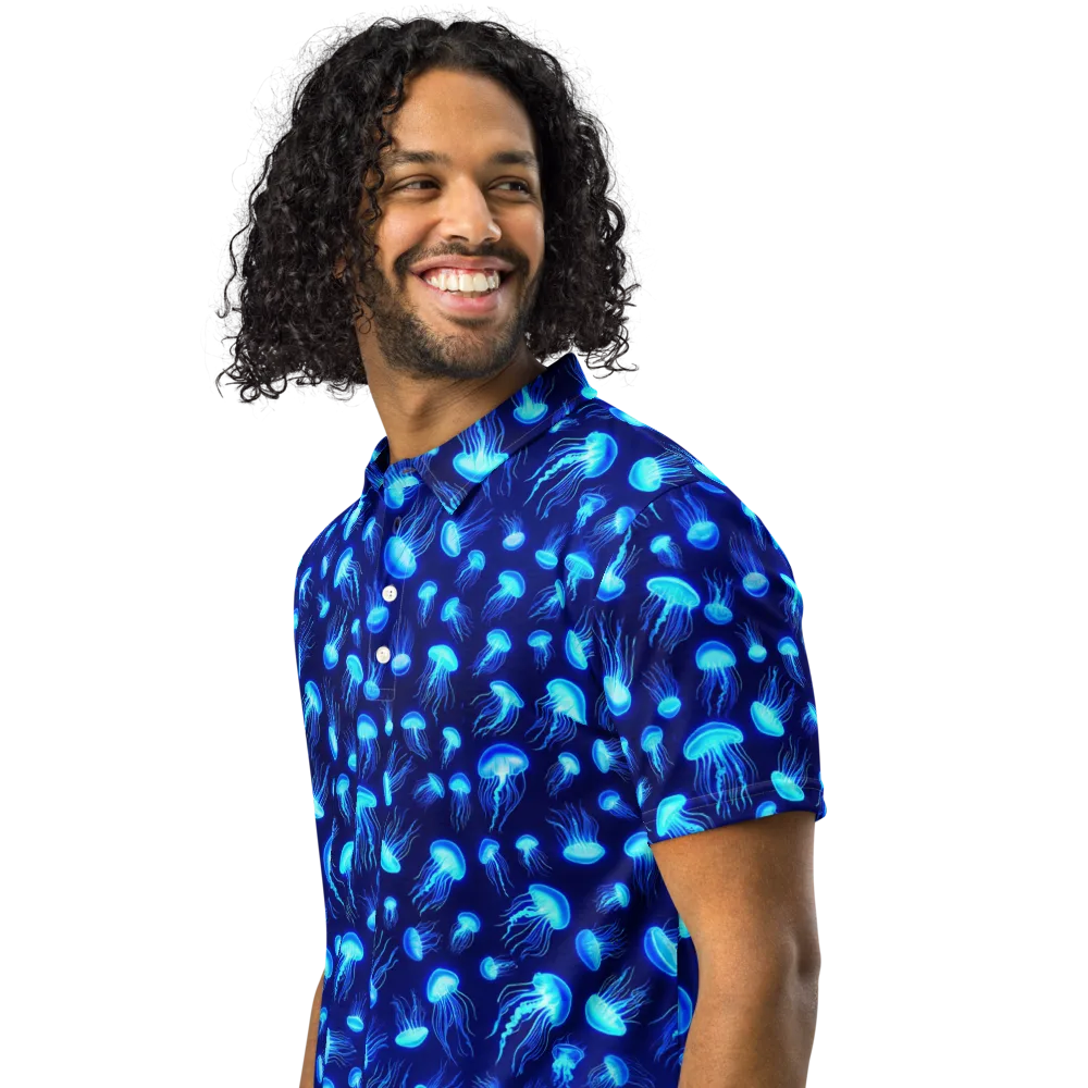 Electric Drift on Men's Slim Fit Polo Shirt — Left Front
