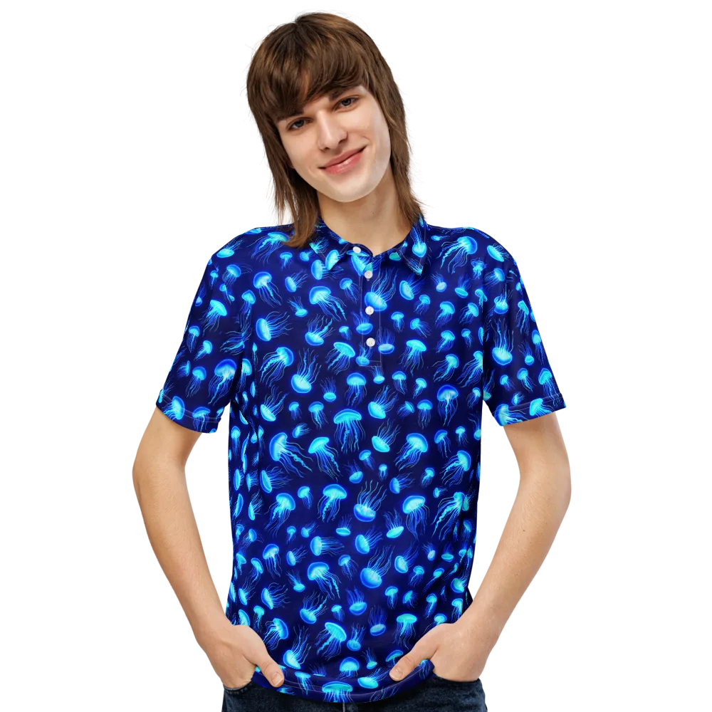 Electric Drift on Men's Slim Fit Polo Shirt — Front