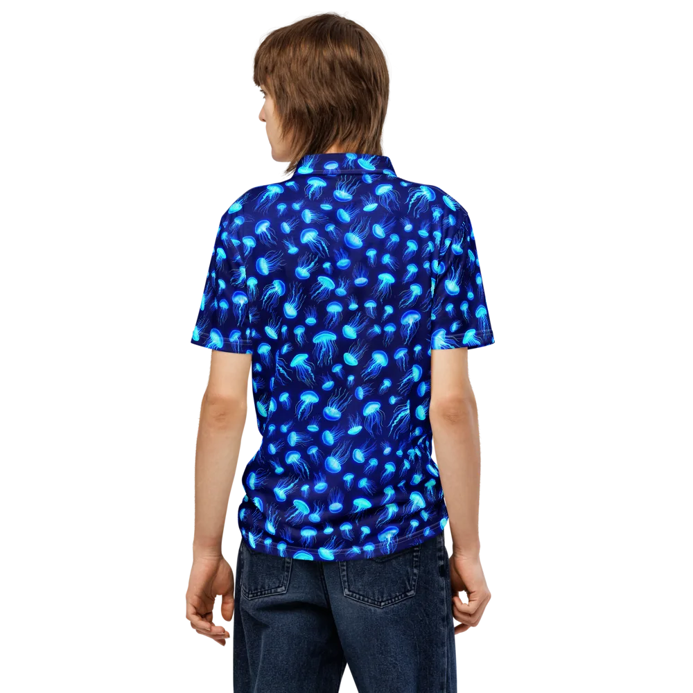Electric Drift on Men's Slim Fit Polo Shirt — Back