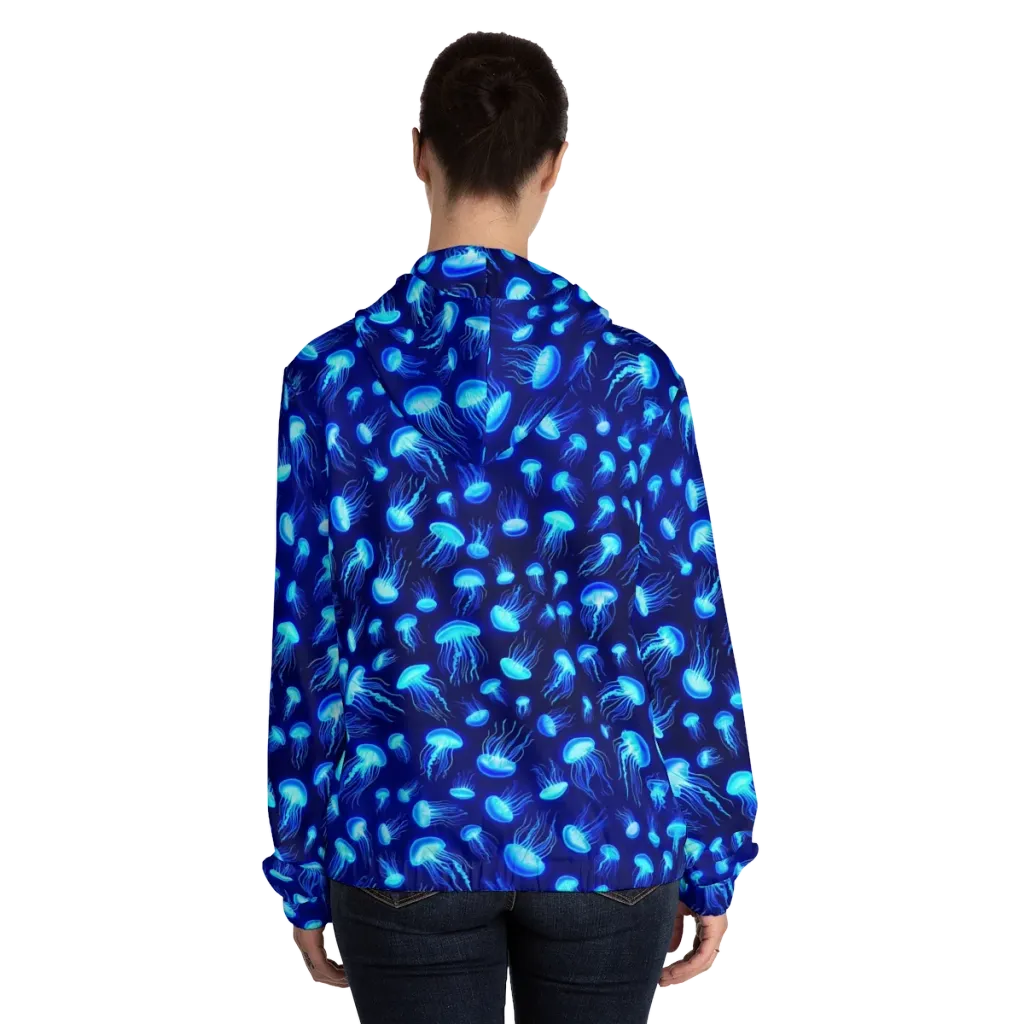 Electric Drift on Women's Full-Zip Hoodie — Back On Person