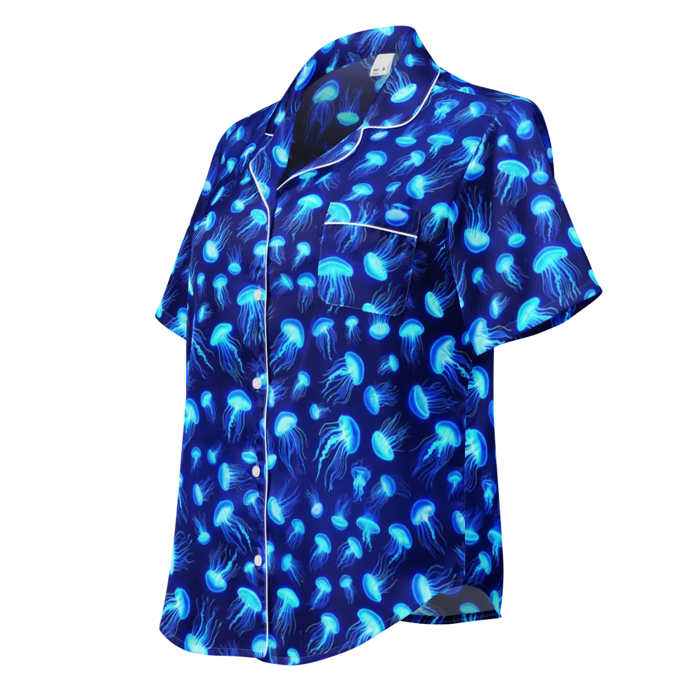 Electric Drift on Women's Short Sleeve Pajama Top — Left Front