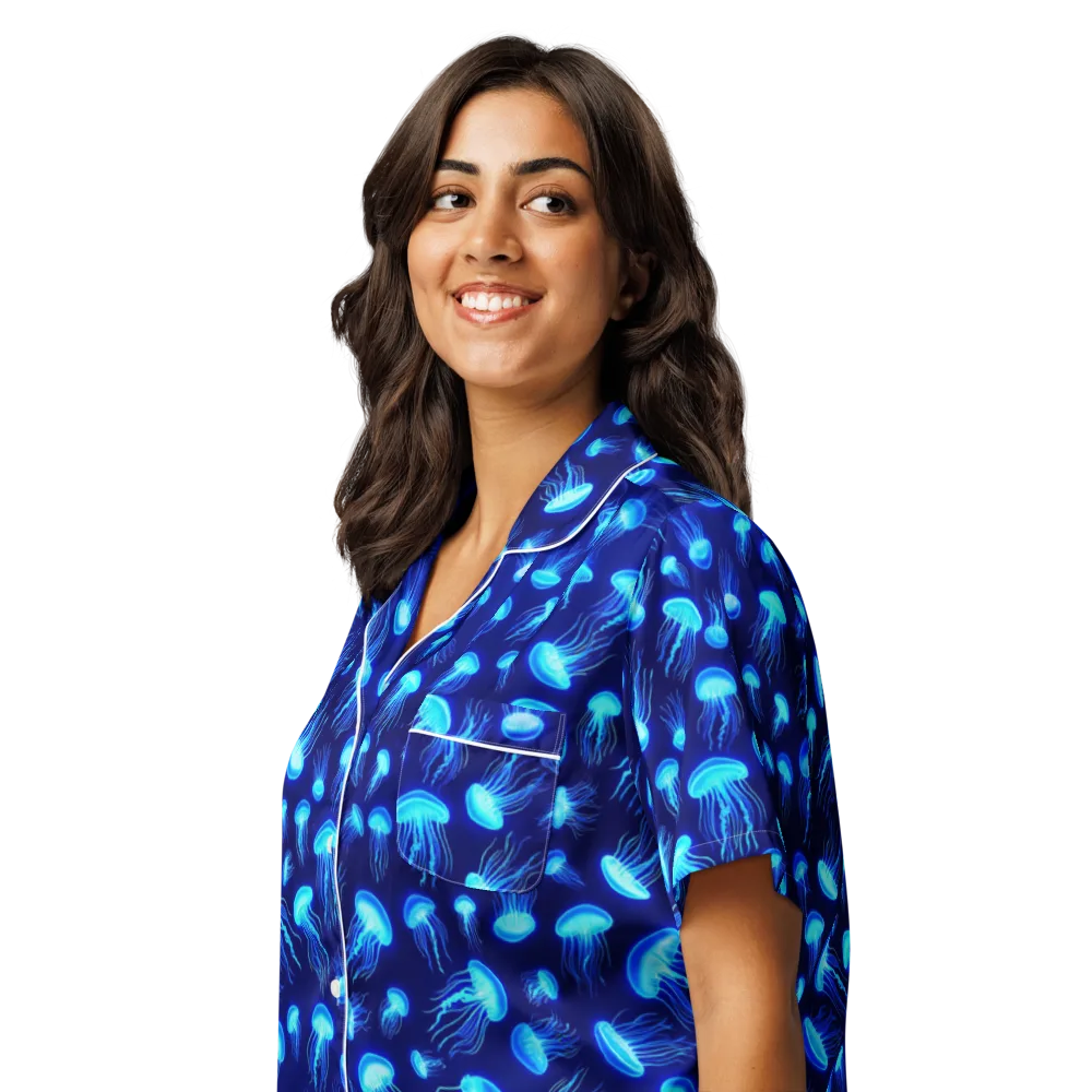 Electric Drift on Women's Short Sleeve Pajama Top — Left Front