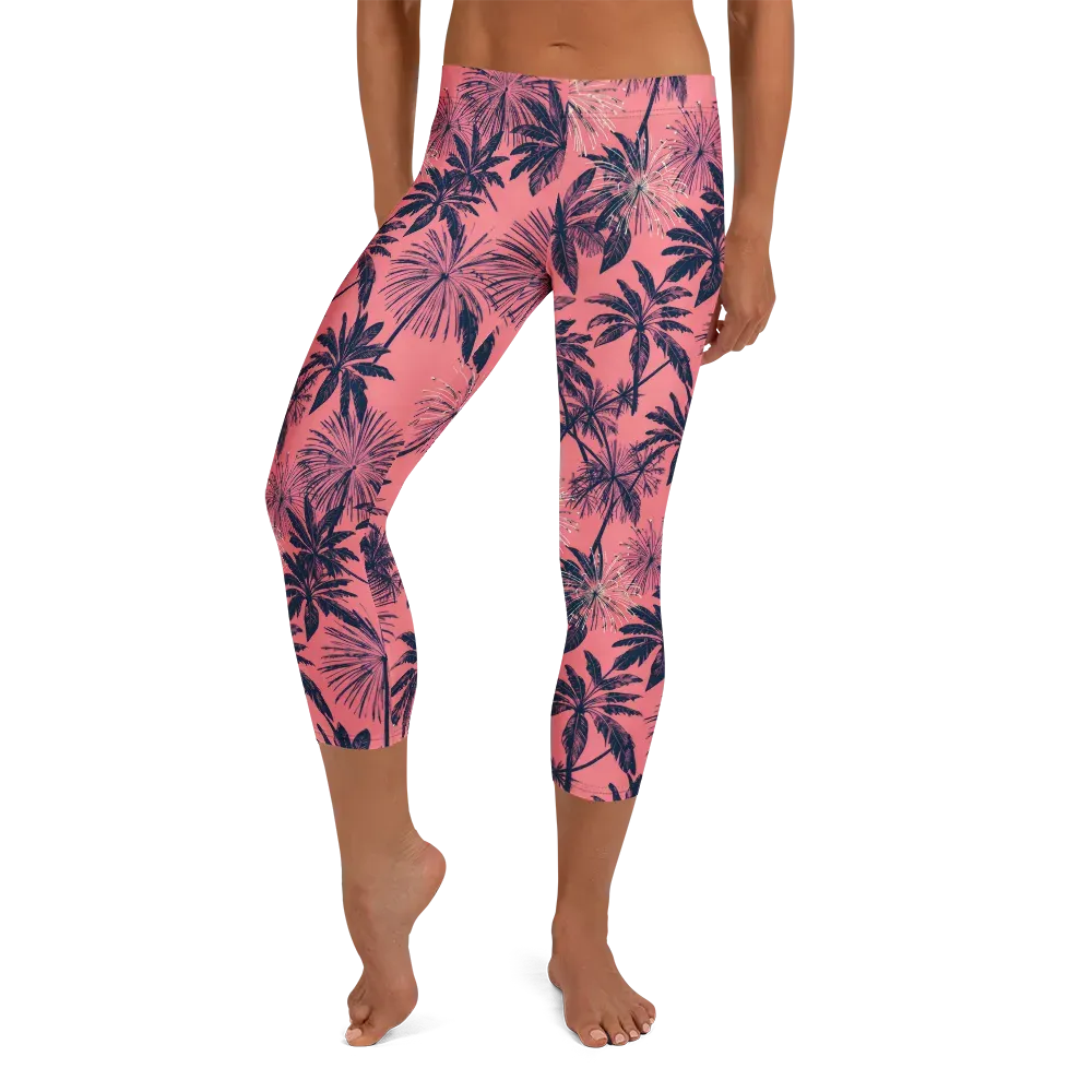 Coral Afterglow on Capri Leggings — Front
