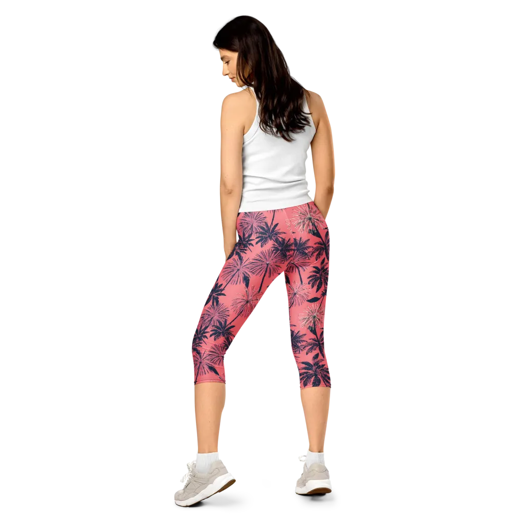 Coral Afterglow on Capri Leggings — Back