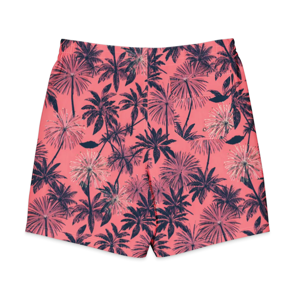 Coral Afterglow on Men's Board Shorts — Back