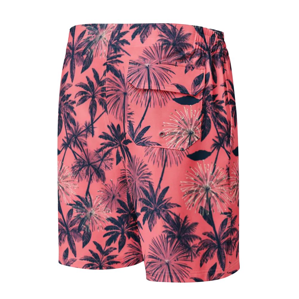 Coral Afterglow on Men's Board Shorts — Back