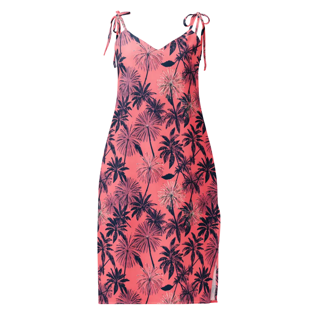 Coral Afterglow on Slip Dress — Front