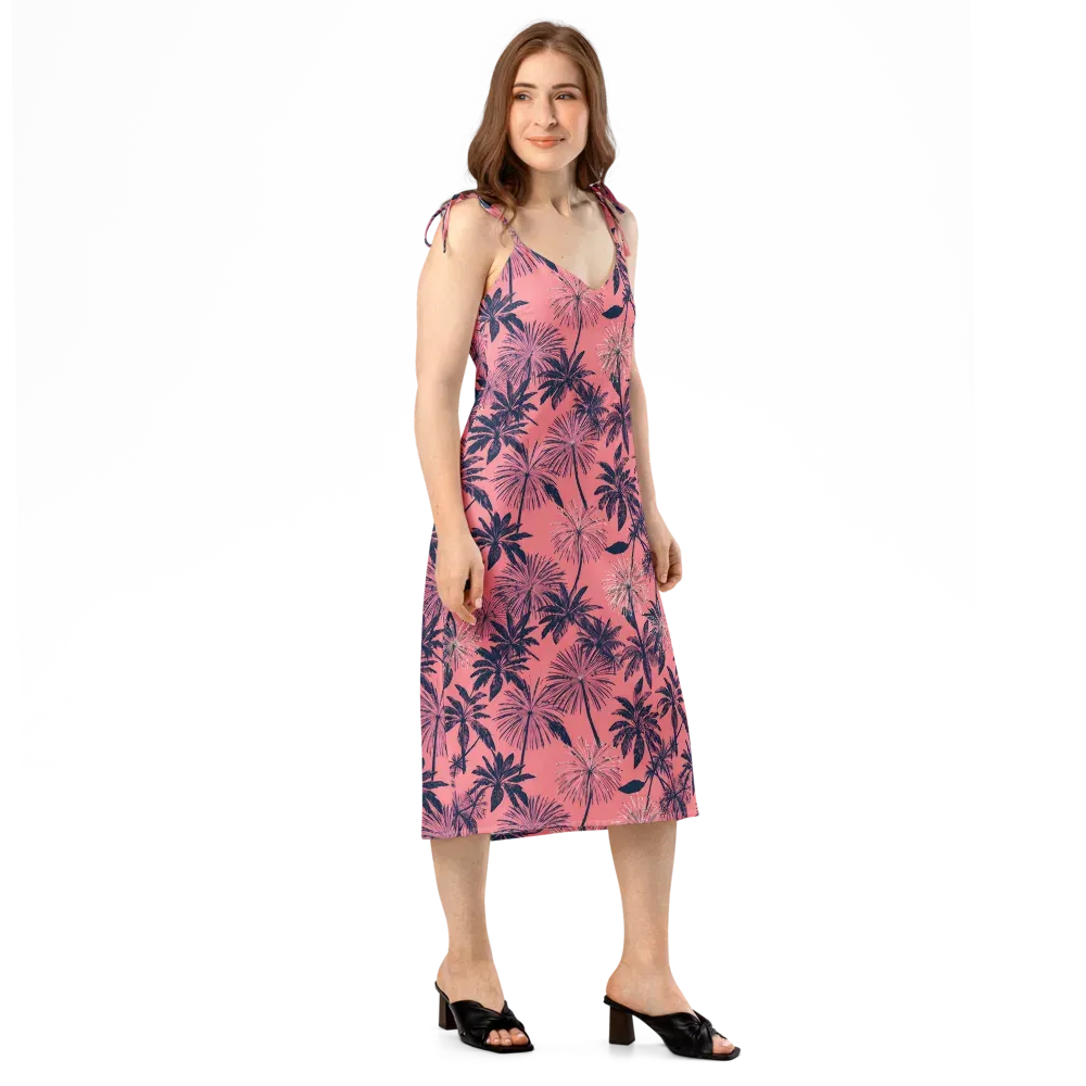 Coral Afterglow on Slip Dress — Right Front