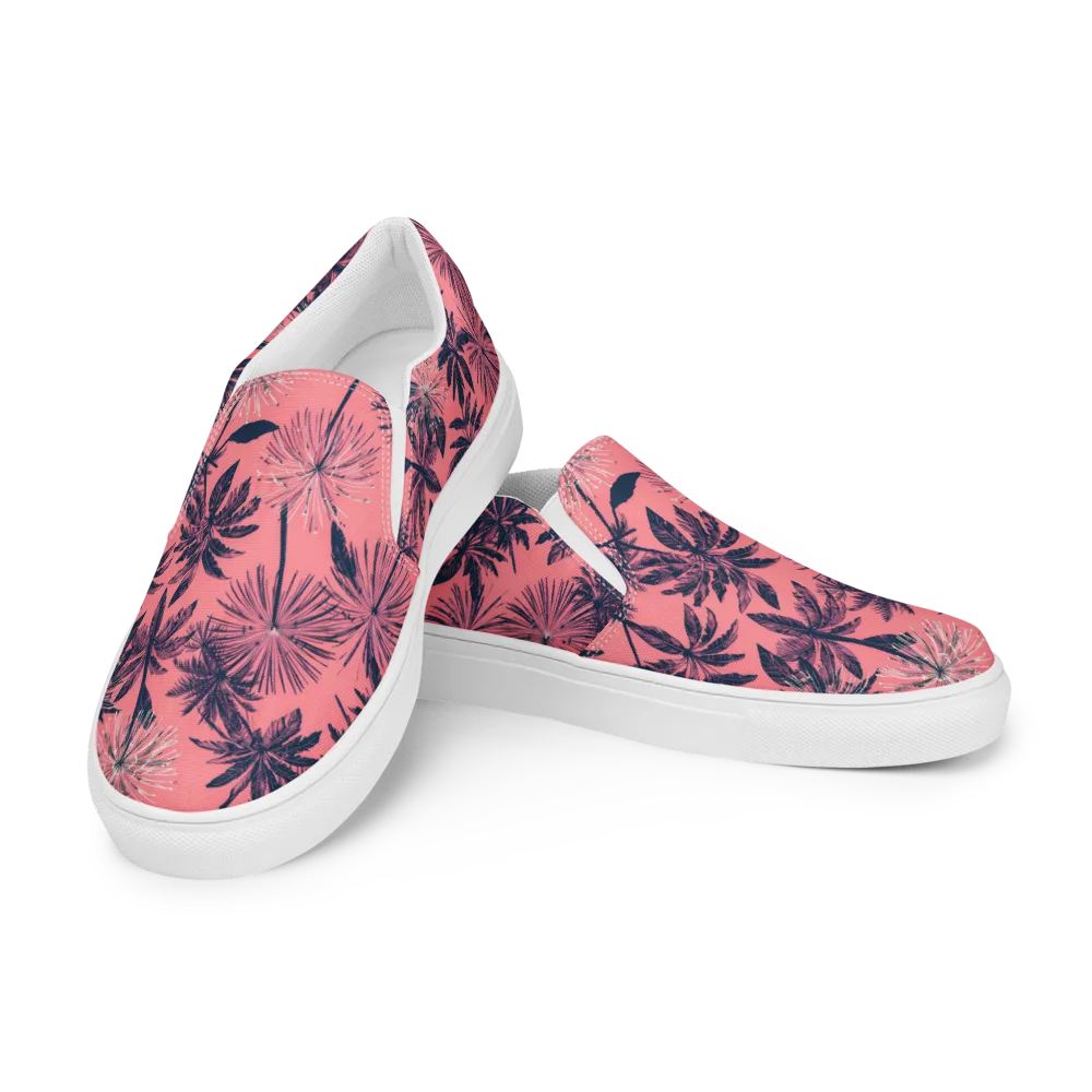Coral Afterglow on Men's Slip-On Canvas Shoes — Left Front