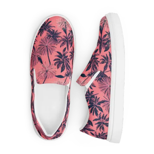 Coral Afterglow on a Men's Slip-On Canvas Shoes