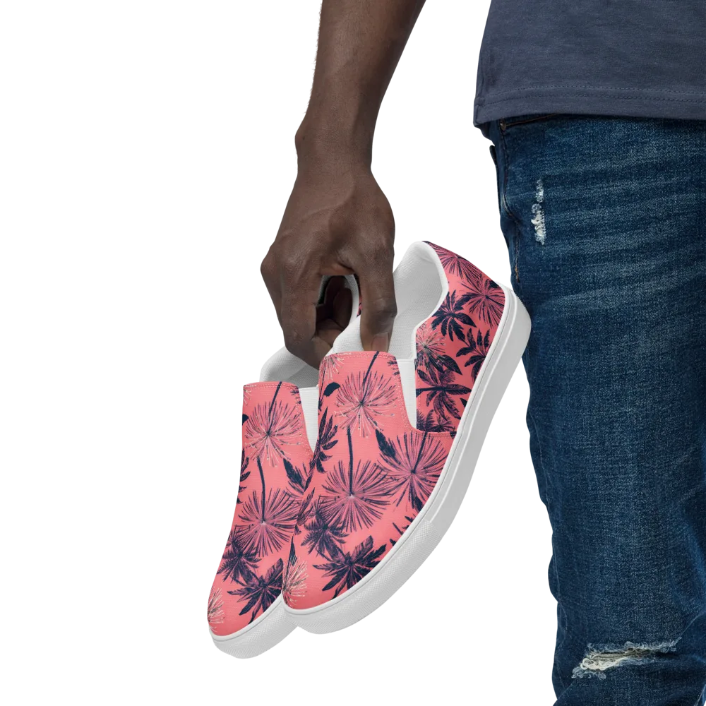 Coral Afterglow on Men's Slip-On Canvas Shoes — Left Front