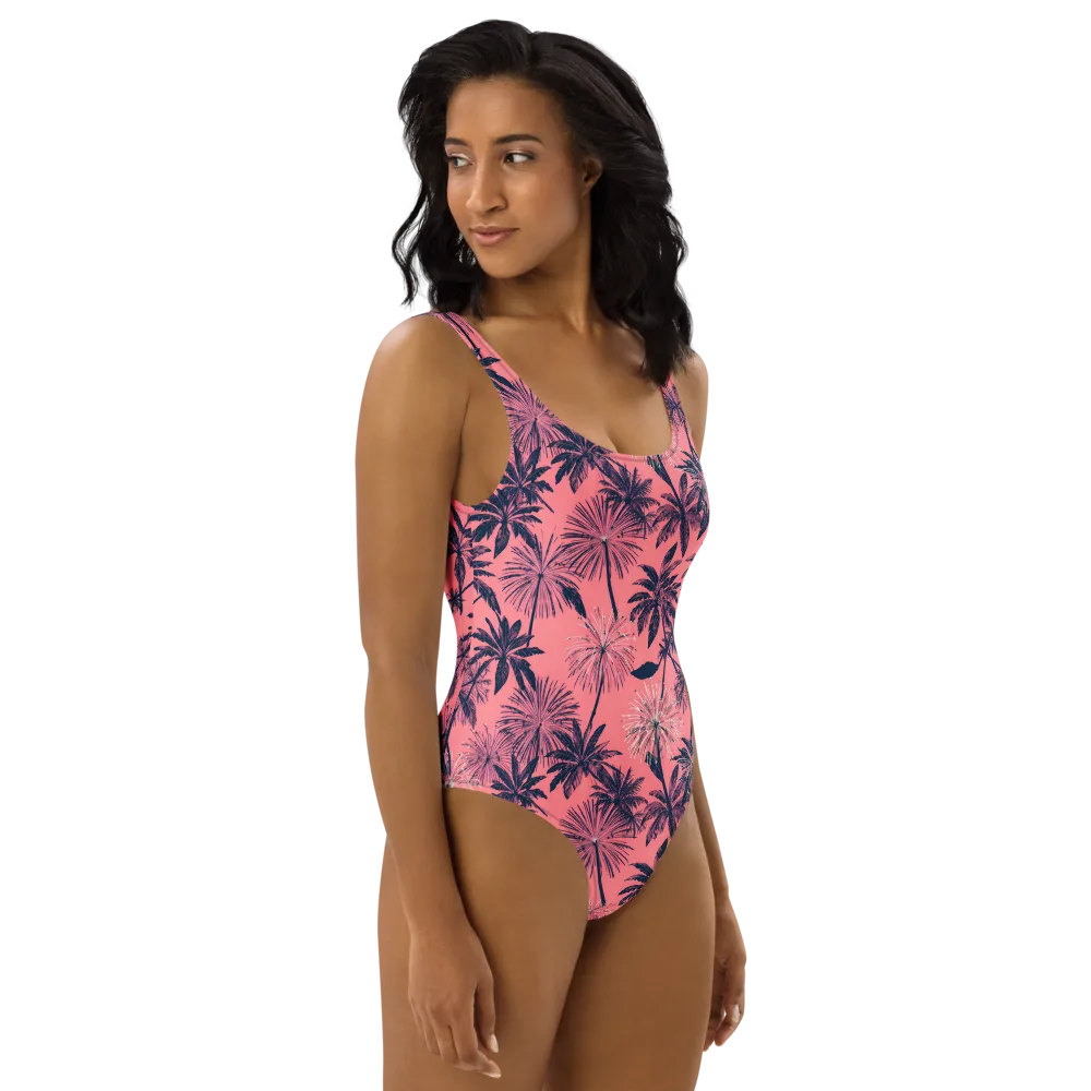Coral Afterglow on One-Piece Swimsuit — Right