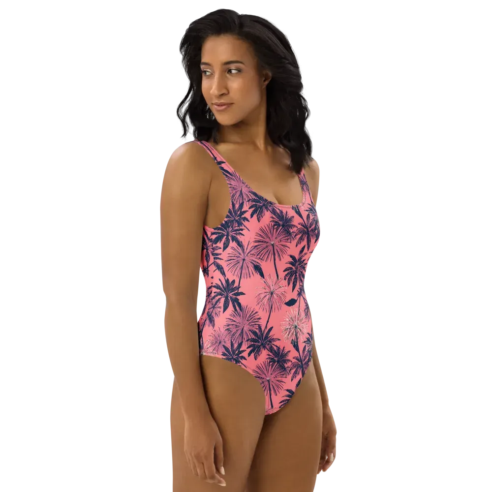 Coral Afterglow on One-Piece Swimsuit — Right