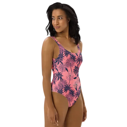 Coral Afterglow on a One-Piece Swimsuit