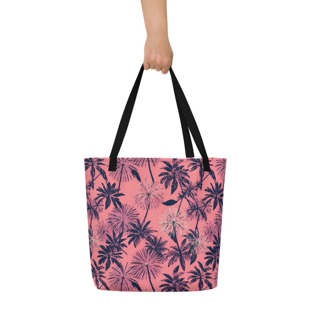 Coral Afterglow on Large Tote Bag W/ Pocket — Front