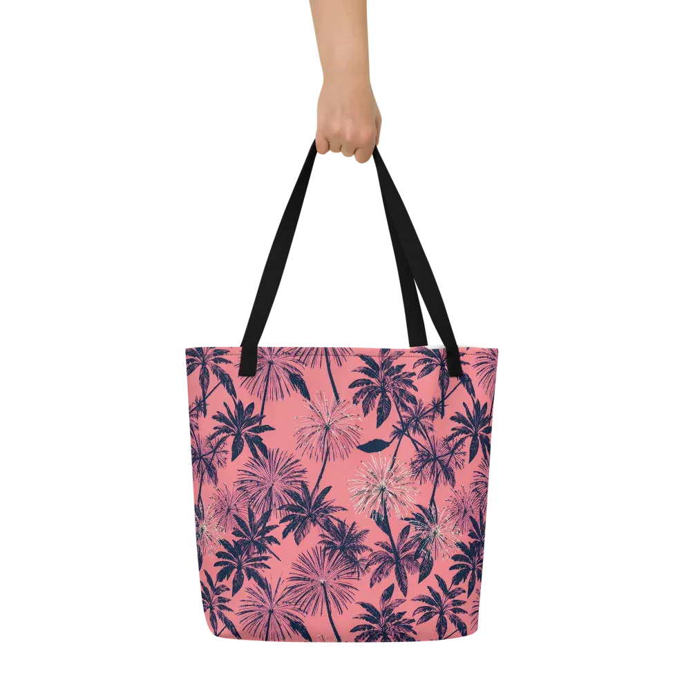 Coral Afterglow on Large Tote Bag W/ Pocket — Front