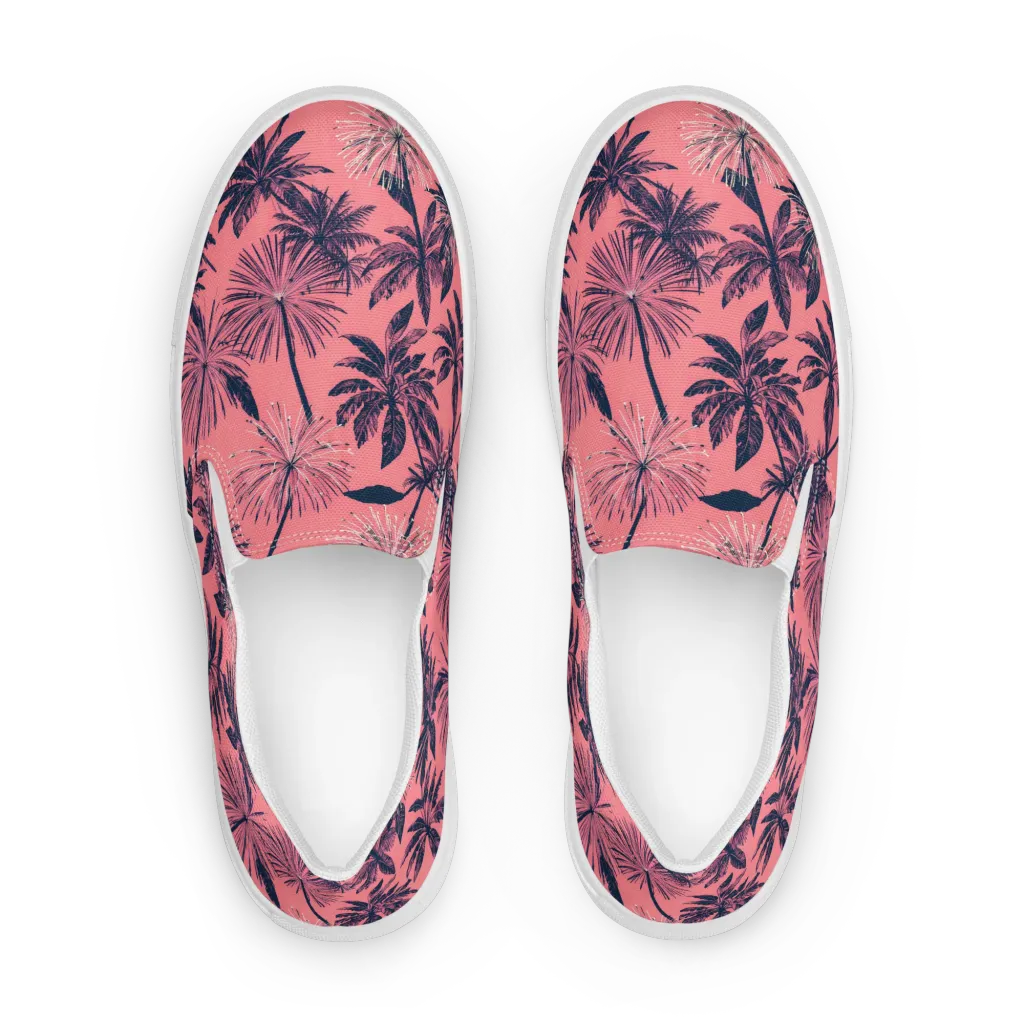 Coral Afterglow on Women's Slip-On Canvas Shoes — Front