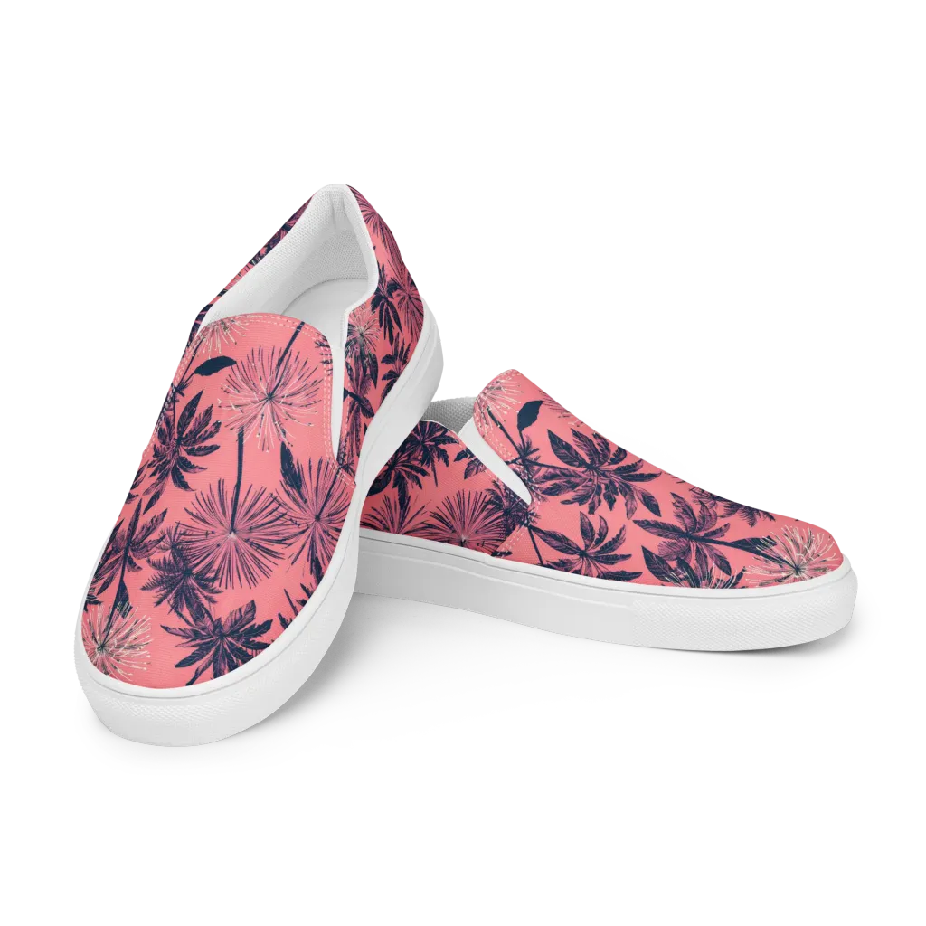 Coral Afterglow on Women's Slip-On Canvas Shoes — Left Front