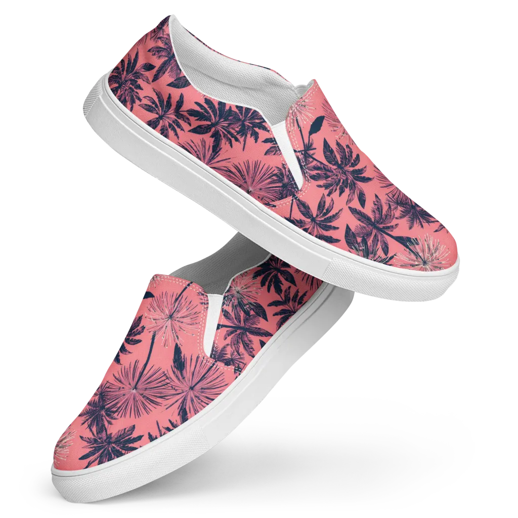 Coral Afterglow on Women's Slip-On Canvas Shoes — Front