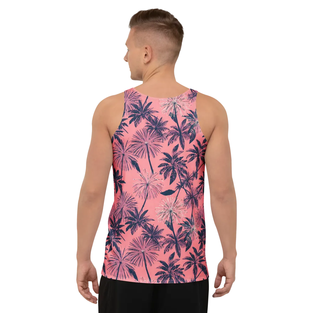Coral Afterglow on Men's Tank Top — Back