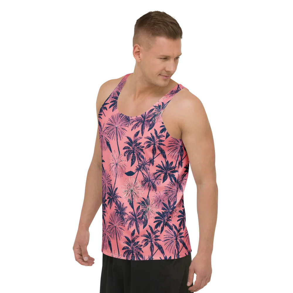 Coral Afterglow on Men's Tank Top — Left Front