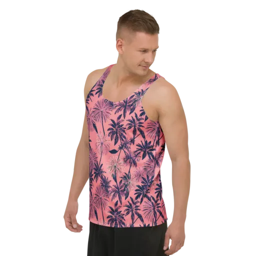 Coral Afterglow on a Men's Tank Top